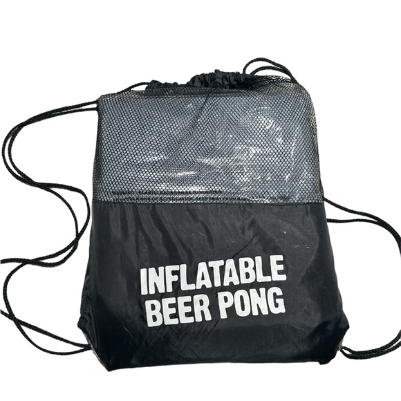 NWT- Spencer’s Inflatable Beer Pong with drawstring book bag (Gray) - Picture 1 of 5